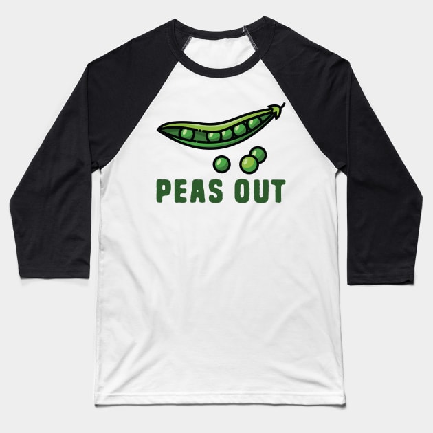 Funny Peas Pun - Peas Out Baseball T-Shirt by Shirts That Bangs